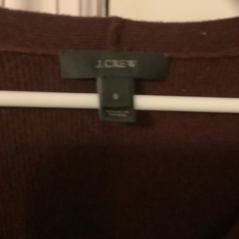 J. Crew V-Neck Sweater in Rich‎ garnet, wool, small